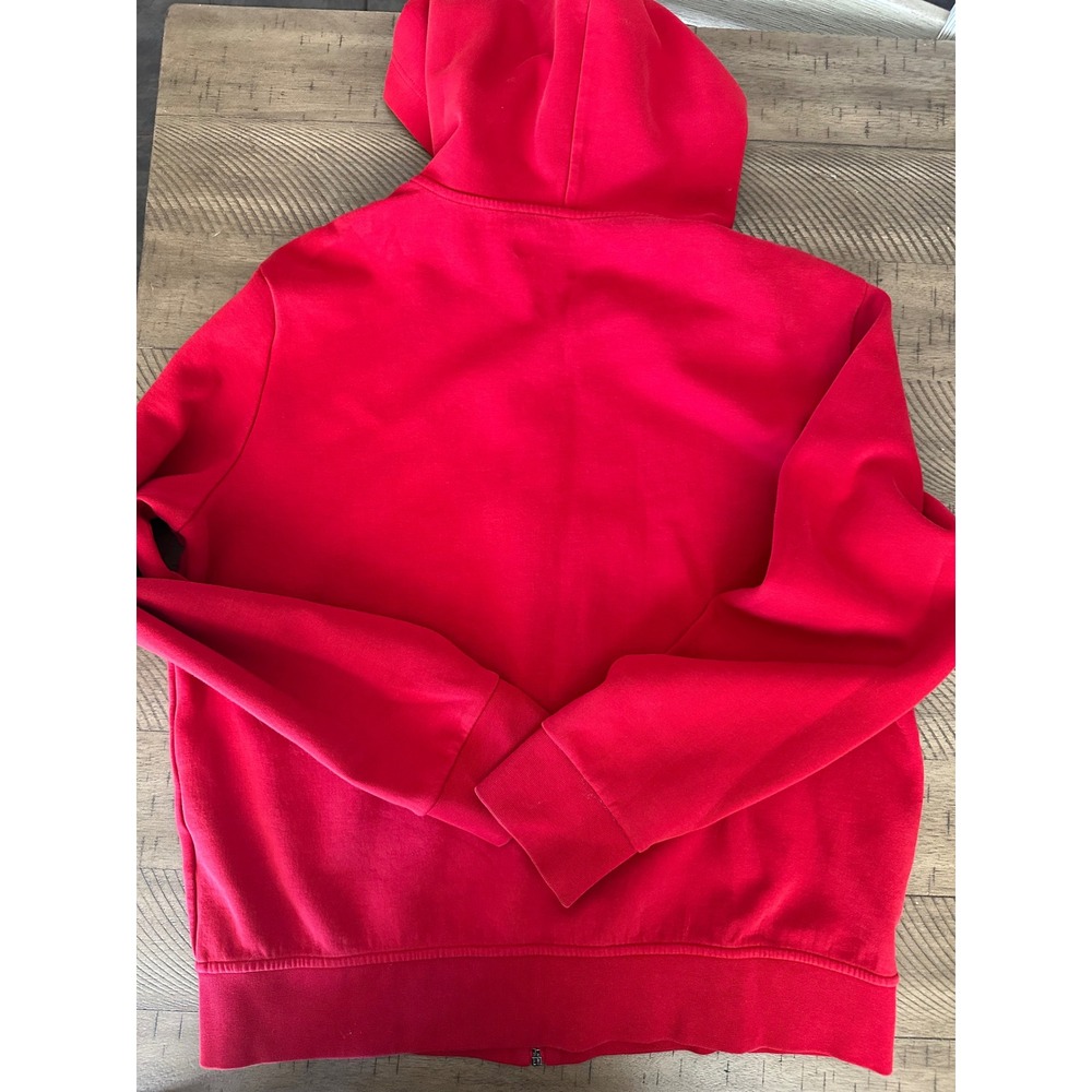 Polo Ralph Lauren Men's Large Red Full-Zip Fleece Hoodie Blue Pony Logo - Picture 2 of 4